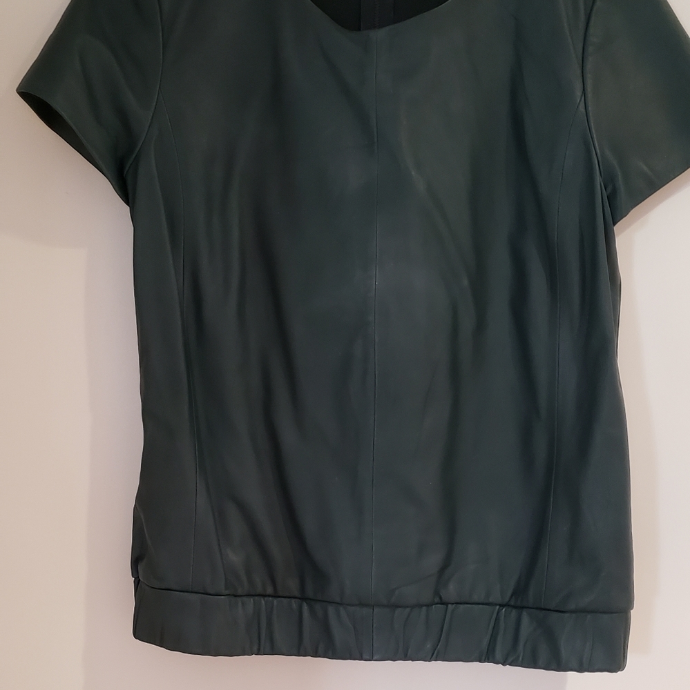 Dark green genuine leather top